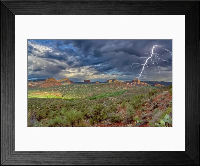 Framed Print : The Village of Oak Creek on the south side of Sedona Arizona viewed from the Airport Loop Trail during a late day storm Framed Print : The Village of Oak Creek on the south side of Sedona Arizona viewed from the Airport Loop Trail during a late day storm