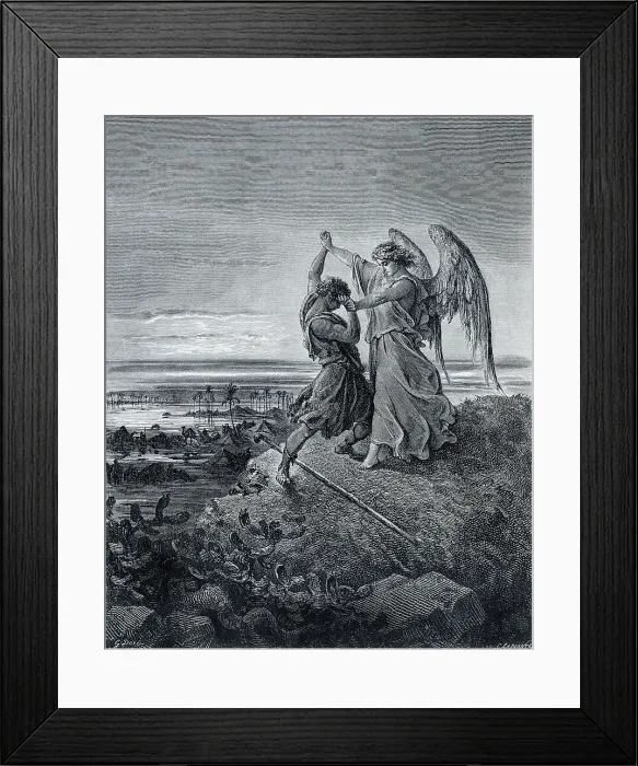Framed Print : Jacob Wrestling With The Angel Gustave Dore (1832-1883 French) Framed Print : Jacob Wrestling With The Angel Gustave Dore (1832-1883 French)