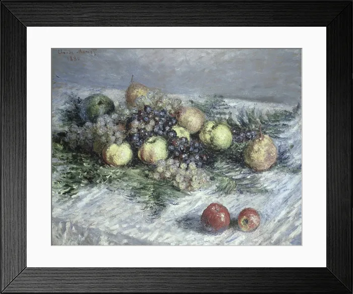 Framed Print : Still Life with Pears and Grapes by Monet Framed Print : Still Life with Pears and Grapes by Monet