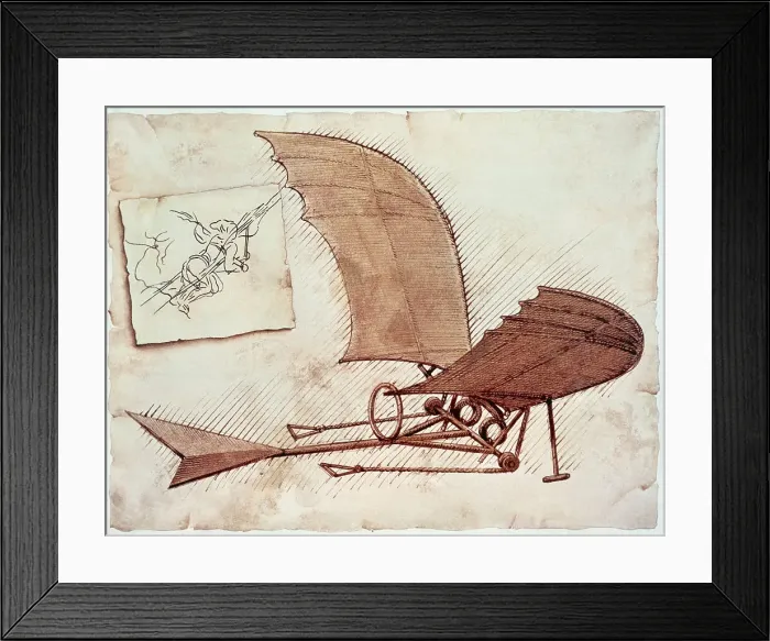 Framed Print : Flying Machine, After Leonardo da Vinci Framed Print : Flying Machine, After Leonardo da Vinci