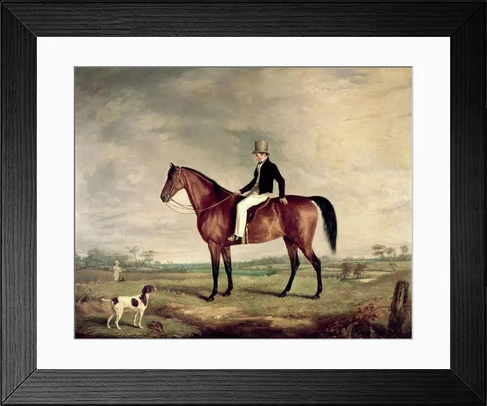Framed Print : A Young Gentleman In A Grey Hat On A Bay Hunter Abraham Cooper (1787-1868 British) Framed Print : A Young Gentleman In A Grey Hat On A Bay Hunter Abraham Cooper (1787-1868 British)