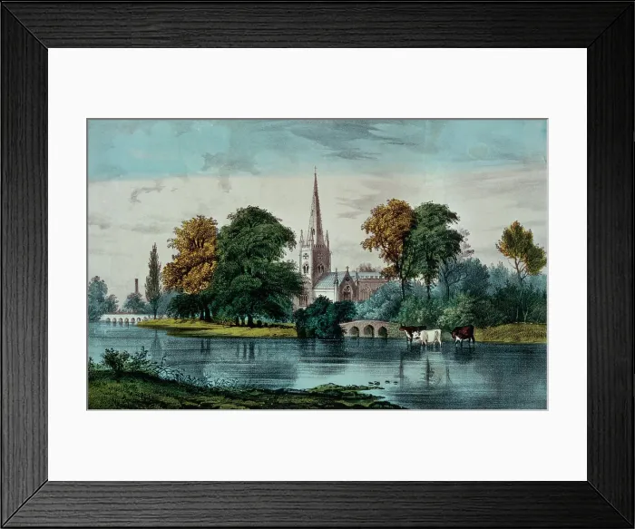 Framed Print : Stratford on Avon by Currier & Ives Framed Print : Stratford on Avon by Currier & Ives