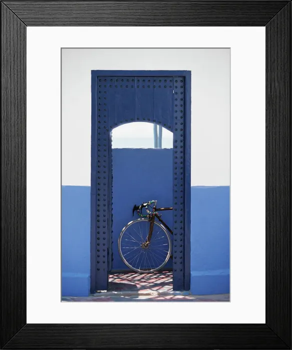 Framed Print : Blue doorway and a bicycle, Essaouira, Morocco Framed Print : Blue doorway and a bicycle, Essaouira, Morocco