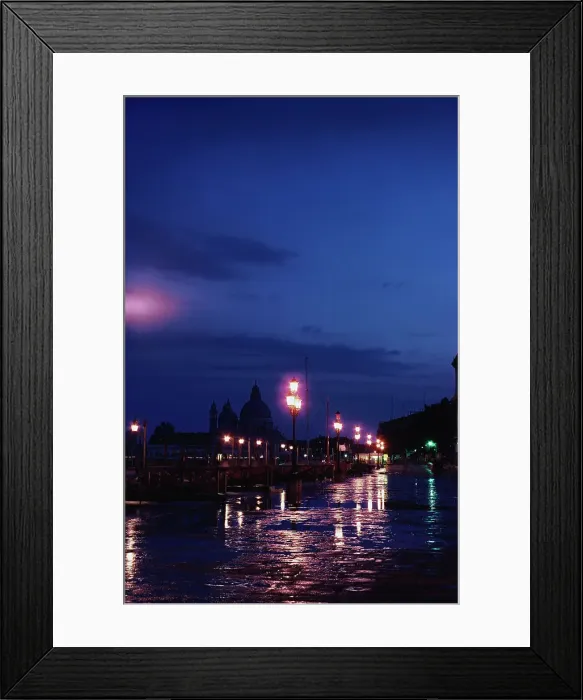 Framed Print : Wet walkway at night, Venice, Italy Framed Print : Wet walkway at night, Venice, Italy