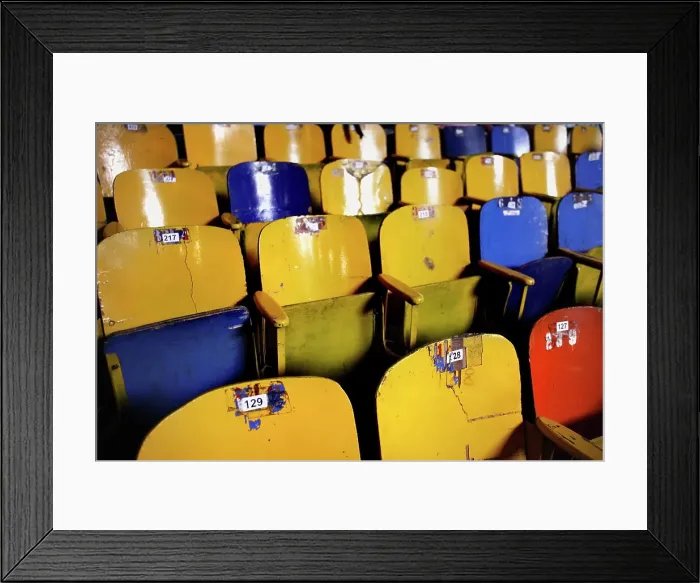 Framed Print : Empty seats in a wrestling stadium, Mexico Framed Print : Empty seats in a wrestling stadium, Mexico