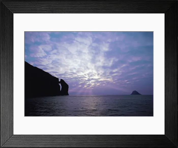 Framed Print : Silhouette of Cliffs at a coast Framed Print : Silhouette of Cliffs at a coast