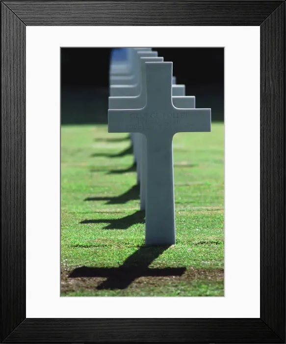 Framed Print : Tombstones in American military cemetery Framed Print : Tombstones in American military cemetery