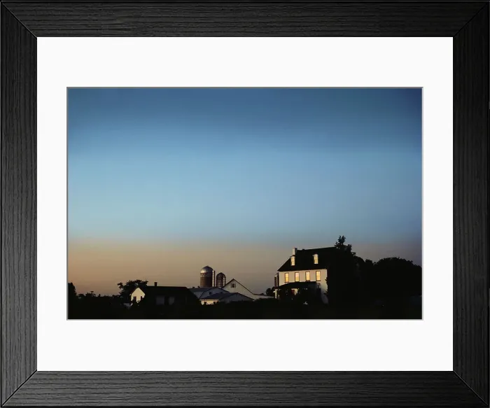 Framed Print : Farmhouse and silo in a field, Lancaster Framed Print : Farmhouse and silo in a field, Lancaster
