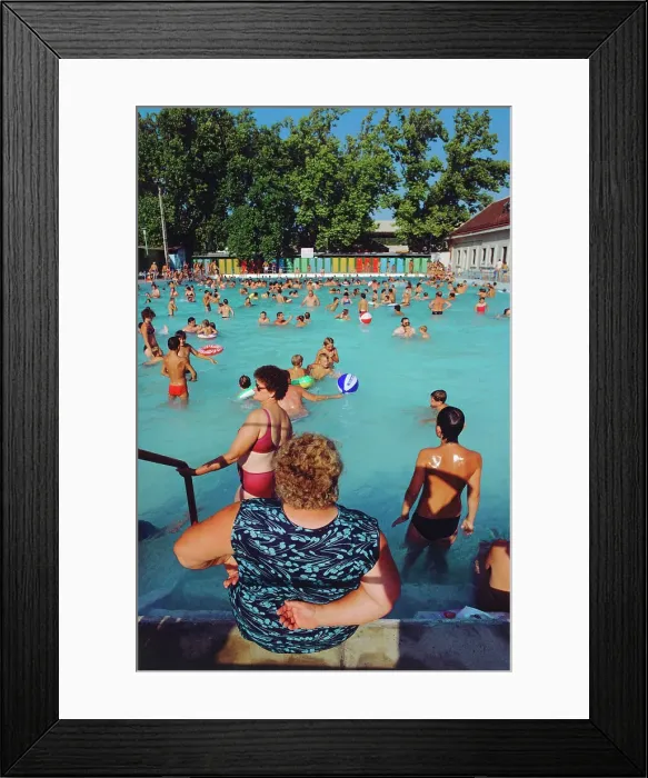 Framed Print : People in a public pool, Gyor, Hungary Framed Print : People in a public pool, Gyor, Hungary