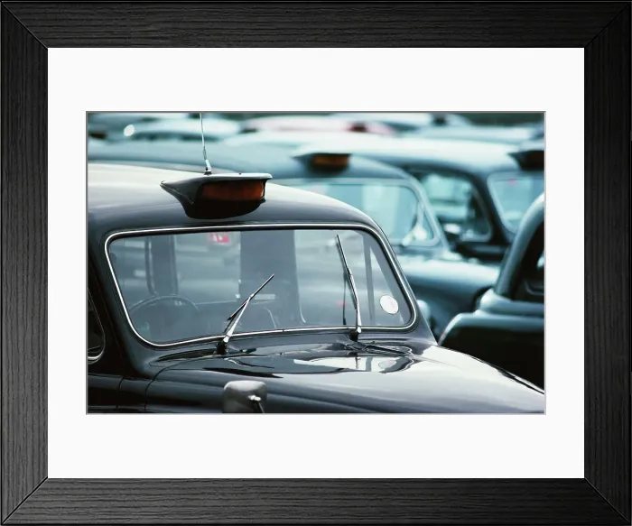 Framed Print : Close-up of taxis, London, England Framed Print : Close-up of taxis, London, England