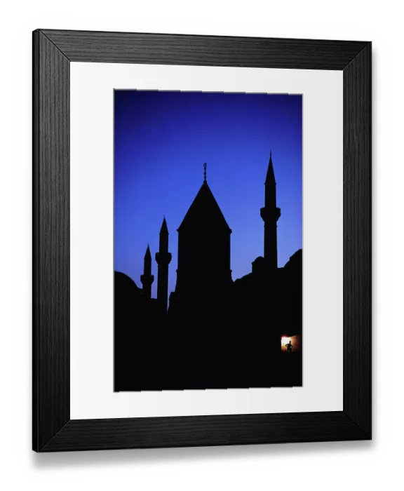 Framed Print : Silhouette of a mosque at night Framed Print : Silhouette of a mosque at night