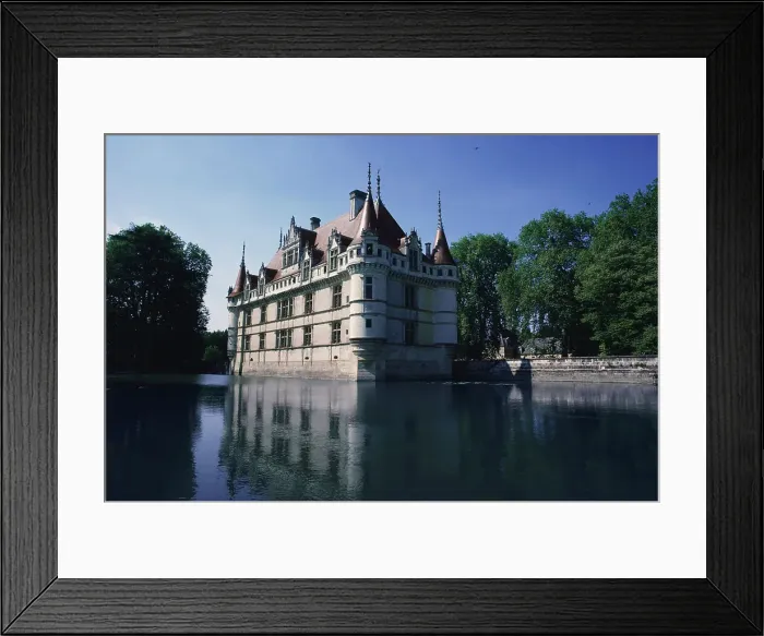 Framed Print : Castle at waterfront, Chateau d'Azay-Le-Rideau Framed Print : Castle at waterfront, Chateau d'Azay-Le-Rideau