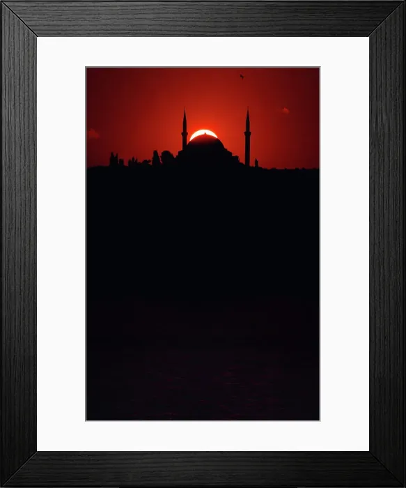 Framed Print : Silhouette of a mosque at sunset Framed Print : Silhouette of a mosque at sunset