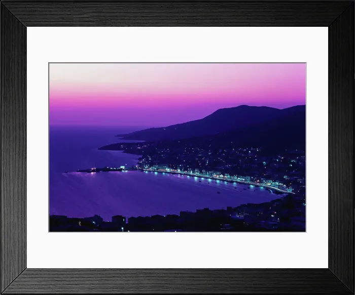 Framed Print : High angle view of a city at night, Samos, Greece Framed Print : High angle view of a city at night, Samos, Greece
