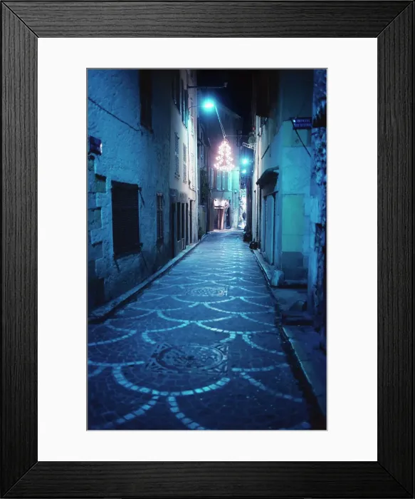 Framed Print : Houses in a street, Antibes, Cote d'Azur Framed Print : Houses in a street, Antibes, Cote d'Azur