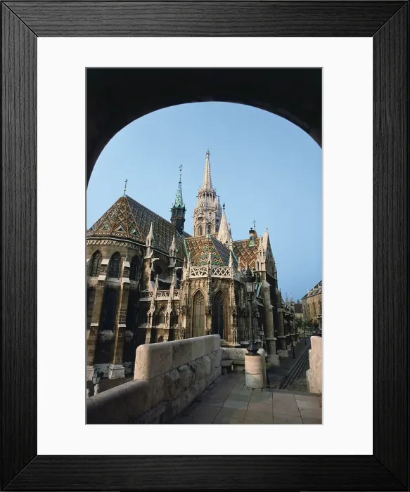 Framed Print : Church in a city, Matthias Church Framed Print : Church in a city, Matthias Church