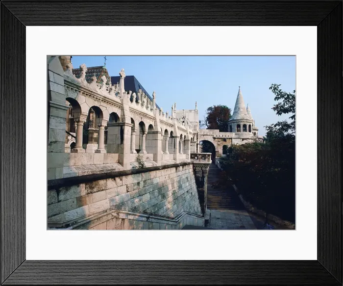 Framed Print : Fortified wall of a castle, Fisherman's Bastion Framed Print : Fortified wall of a castle, Fisherman's Bastion