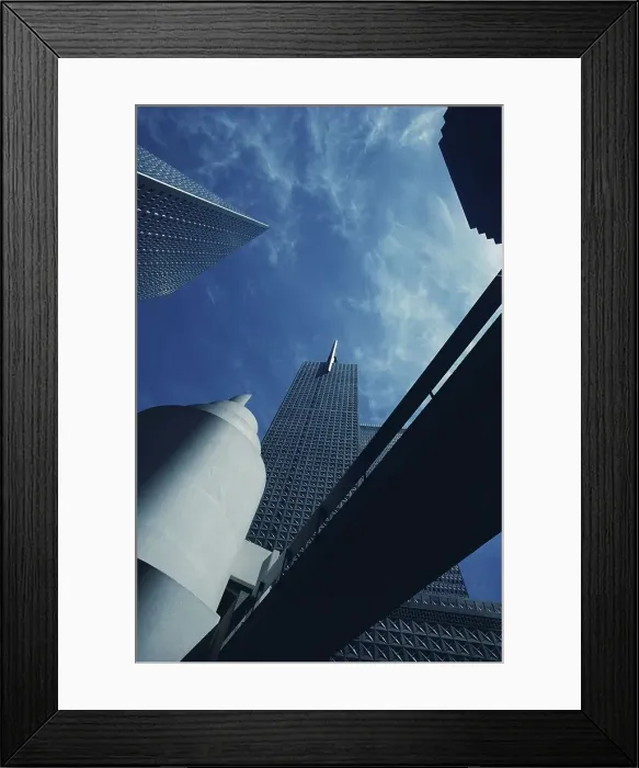 Framed Print : Low angle view of Thanksgiving Square in downtown Dallas