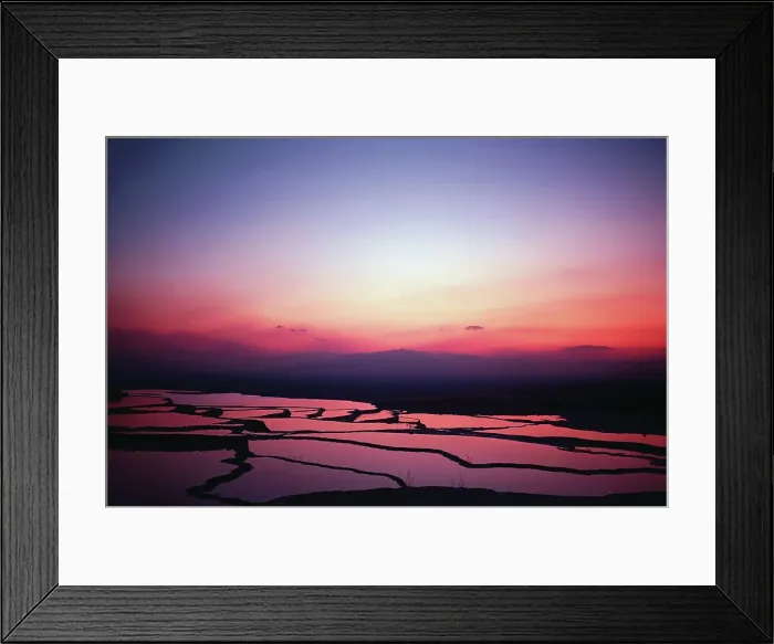 Framed Print : High angle view of travertine pools