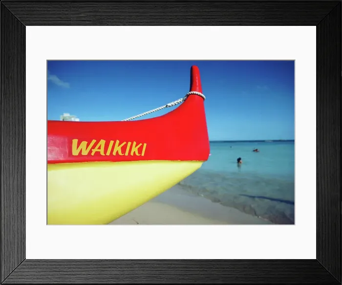Framed Print : Boat on the beach, Diamond Head Framed Print : Boat on the beach, Diamond Head
