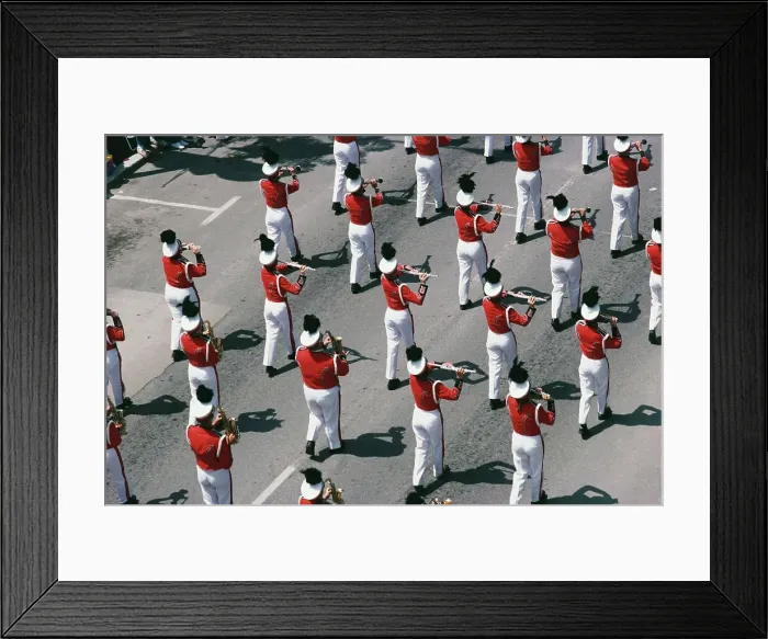Framed Print : Group of people marching band in a festival Framed Print : Group of people marching band in a festival