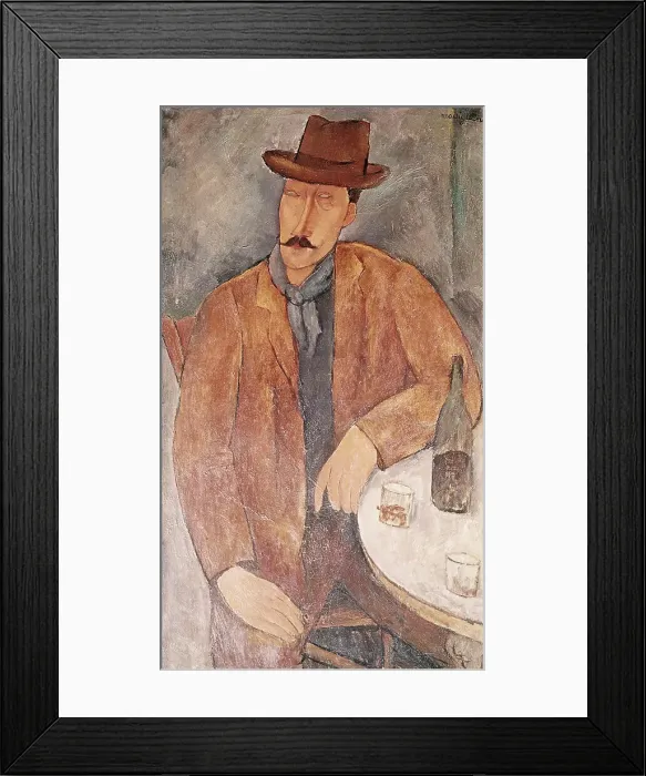 Framed Print : Man With A Wine Glass Amedeo Modigliani (1884-1920 Italian) Framed Print : Man With A Wine Glass Amedeo Modigliani (1884-1920 Italian)
