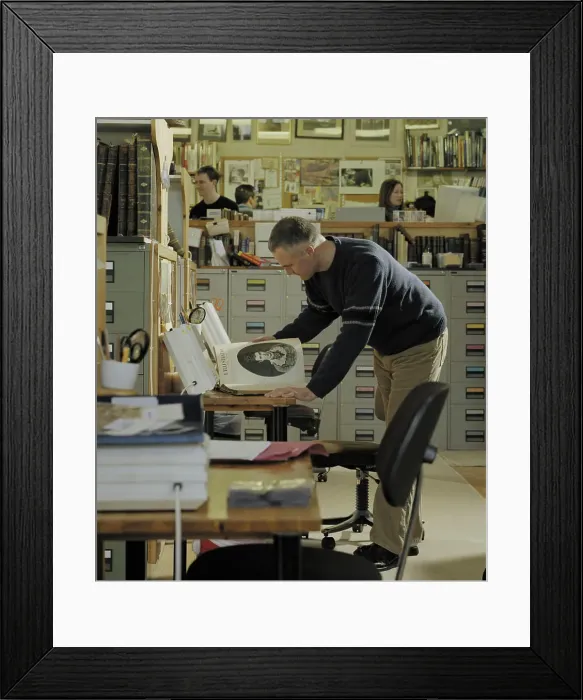 Framed Print : Researchers at work inside historical image library, Mary Evans Picture Library in Blackheath, London. Date: 2004 Framed Print : Researchers at work inside historical image library, Mary Evans Picture Library in Blackheath, London. Date: 2004