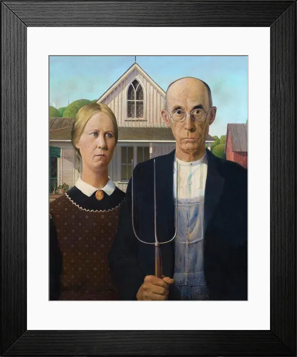 Framed Print : American Gothic, Grant Wood, 1930, Art Institute of Chicago, Chicago, Illinois, USA, North America Framed Print : American Gothic, Grant Wood, 1930, Art Institute of Chicago, Chicago, Illinois, USA, North America