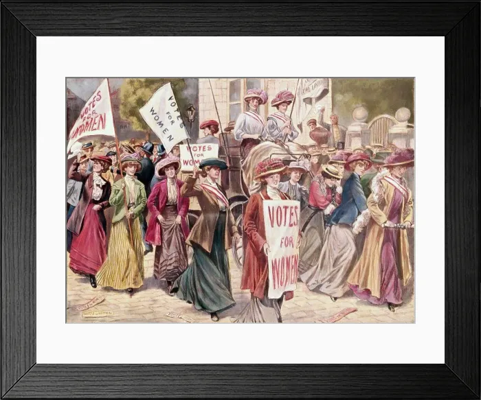 Framed Print : Suffragette Demonstration in London, 1908 Artist Unknown
