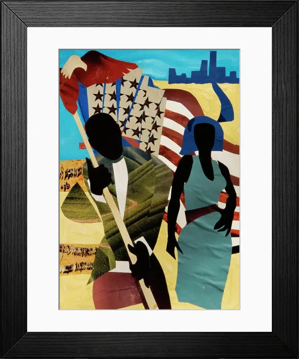 Framed Print : Freedom's Mission, 2005, Gil Mayers (b.1947 / American), Collage Framed Print : Freedom's Mission, 2005, Gil Mayers (b.1947 / American), Collage