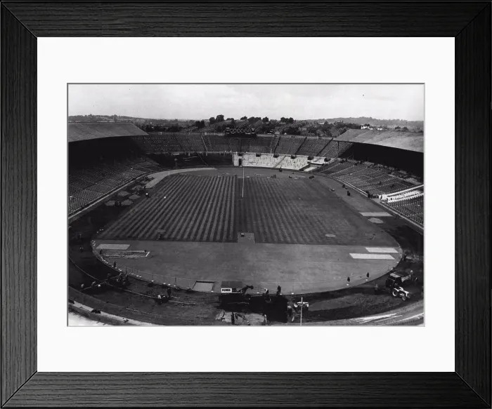 Framed Print : Wembley Stadium Prepares For The Olympics - A general view of the stadium showing the greyhound track ***** prepared
