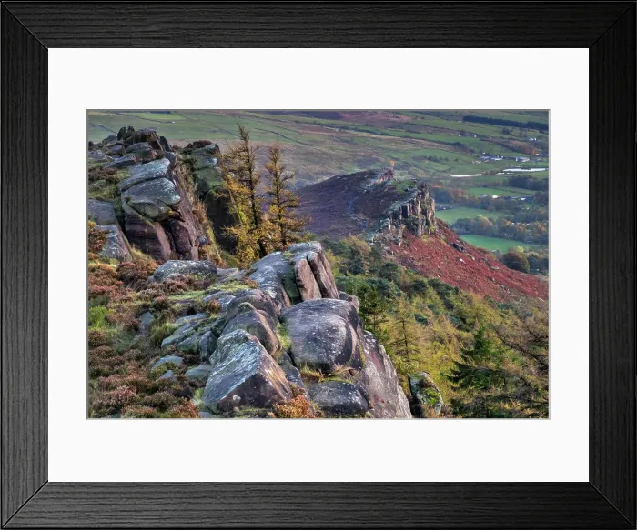 Framed Print : Hen Cloud from The Roaches rock formation in autumn Framed Print : Hen Cloud from The Roaches rock formation in autumn