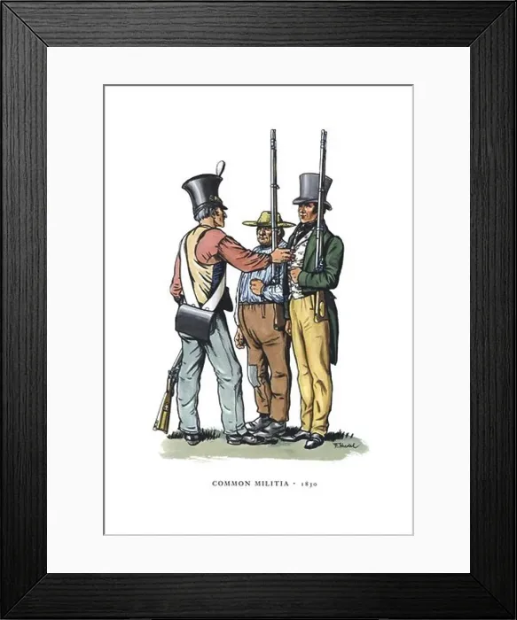 Framed Print : Common Militia, 1830, U.S. Army Framed Print : Common Militia, 1830, U.S. Army