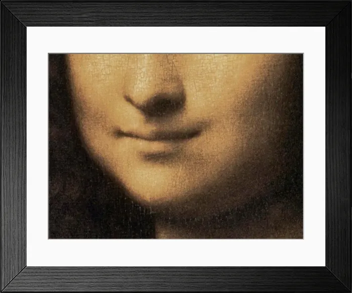 Framed Print : Mona Lisa - Detail Of Mouth Ca Framed Print : Mona Lisa - Detail Of Mouth Ca