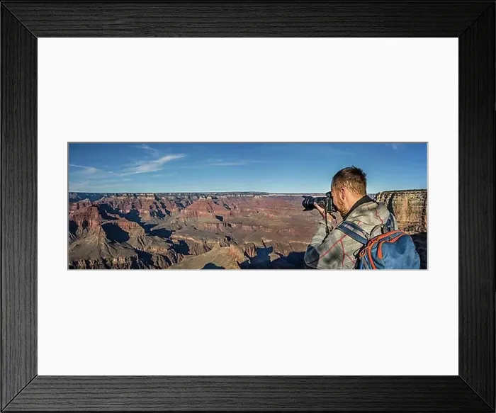 Framed Print : Tourist photographed in Grand Canyon Framed Print : Tourist photographed in Grand Canyon