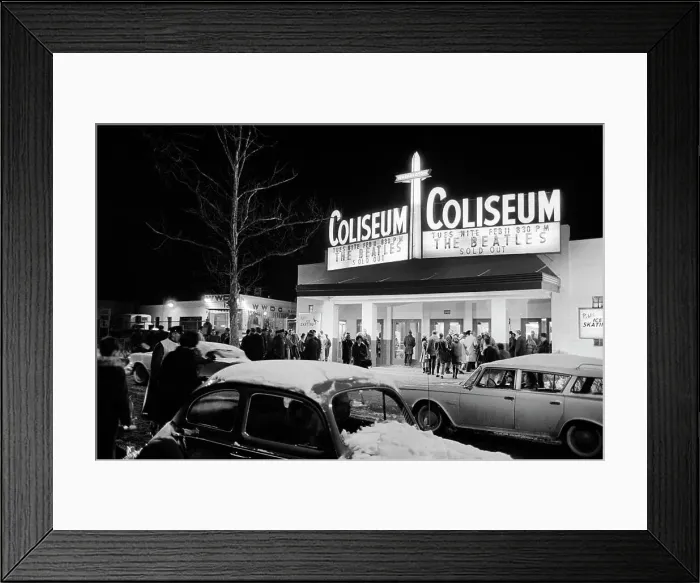 Framed Print : English rock and roll band The Beatles performing at Washington Coliseum