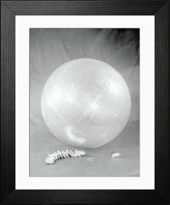 Framed Print : James Hansen describes the work on Project Echos air density experiment known as the Sub-Satellite Framed Print : James Hansen describes the work on Project Echos air density experiment known as the Sub-Satellite