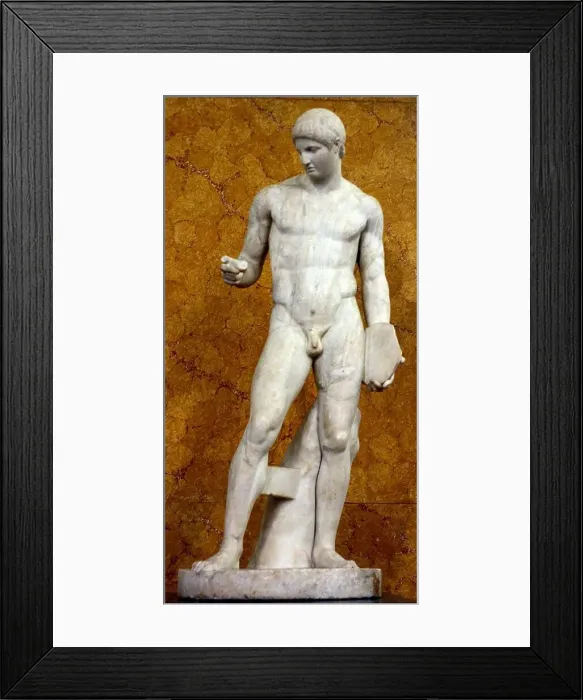 Framed Print : Discophorus, Roman, 2nd century AD, after a Greek original attributed to the sculptor Naukydes of 390-380 B.C Framed Print : Discophorus, Roman, 2nd century AD, after a Greek original attributed to the sculptor Naukydes of 390-380 B.C