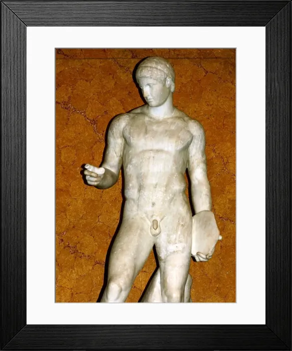 Framed Print : Discophorus, Roman, 2nd century AD, after a Greek original attributed to the sculptor Naukydes of 390-380 B.C Framed Print : Discophorus, Roman, 2nd century AD, after a Greek original attributed to the sculptor Naukydes of 390-380 B.C