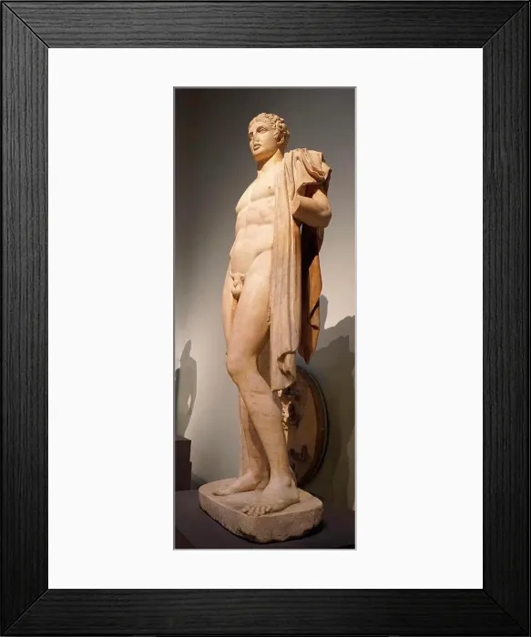 Framed Print : Marble statue of a young Roman athlete. Dated 300 BC Framed Print : Marble statue of a young Roman athlete. Dated 300 BC