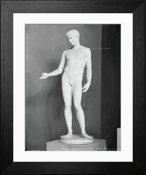 Framed Print : Statue Hermes, young Athlet. The copy is on the National Museum and the original in Brow Florence. S.K. Edolino