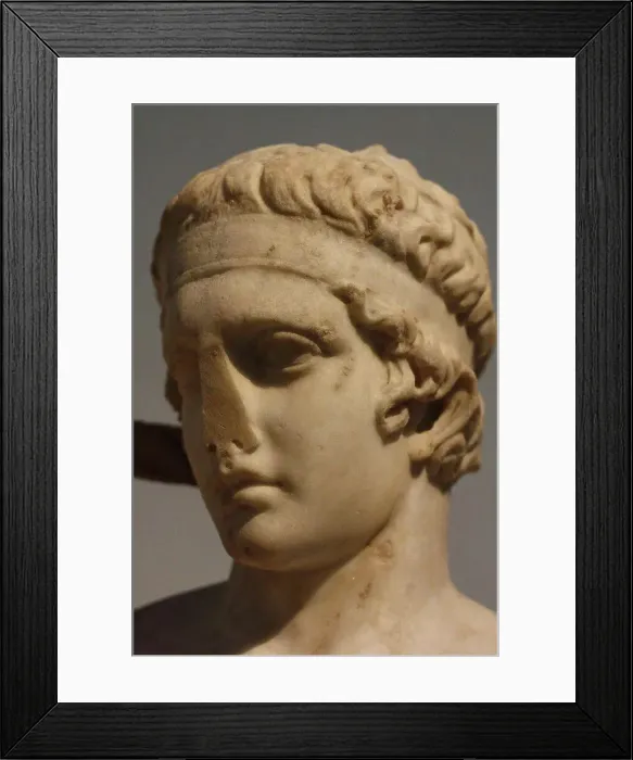 Framed Print : The head from a Roman statue of a victorious young athlete Framed Print : The head from a Roman statue of a victorious young athlete