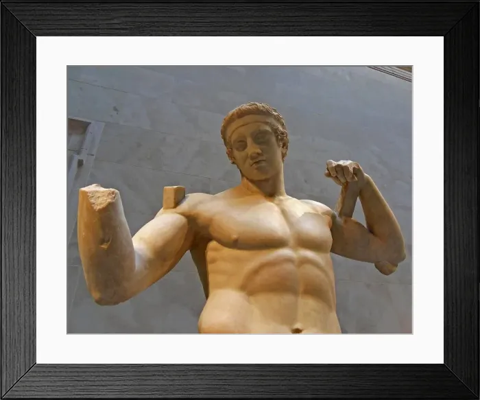 Framed Print : Marble Statue of the Diadoumenos (youth tying a fillet around his head) 10 B.C Framed Print : Marble Statue of the Diadoumenos (youth tying a fillet around his head) 10 B.C