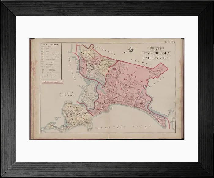 Framed Print : Atlas of the city of Chelsea and the towns of Revere & Winthrop Framed Print : Atlas of the city of Chelsea and the towns of Revere & Winthrop