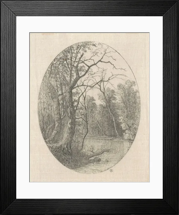 Framed Print : Carl C Brenner, On Laurel Creek, 1870s 1880s On Laurel Creek