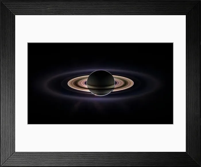 Framed Print : Saturn, Backlit