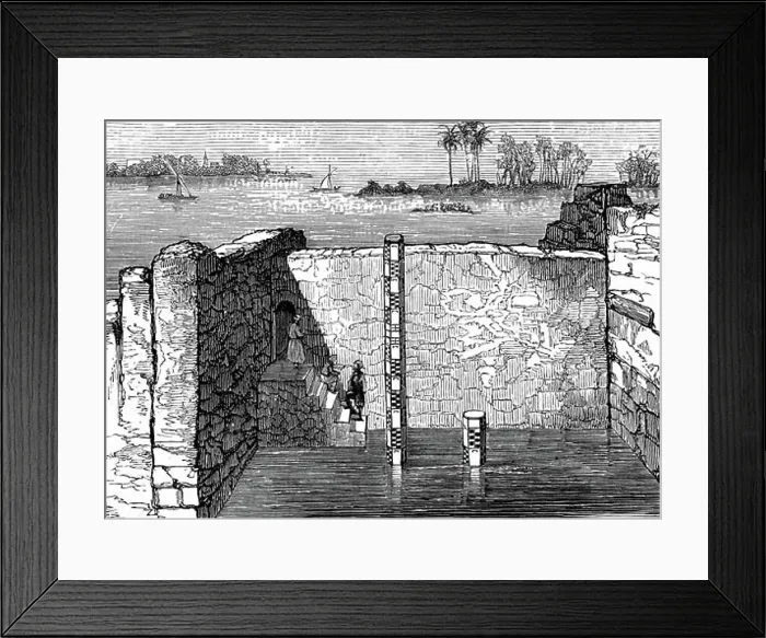 Framed Print : Nilometer, remains of ancient device for measuring annual inundation of the Nile Framed Print : Nilometer, remains of ancient device for measuring annual inundation of the Nile