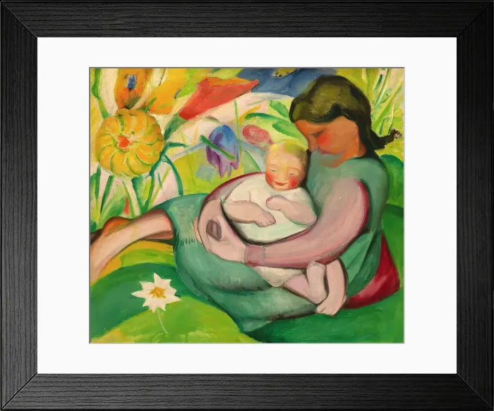 Framed Print : Girl with Toddler, Maria Franck-Marc, circa 1913, Lenbachhaus, Munich, Germany, Europe Framed Print : Girl with Toddler, Maria Franck-Marc, circa 1913, Lenbachhaus, Munich, Germany, Europe