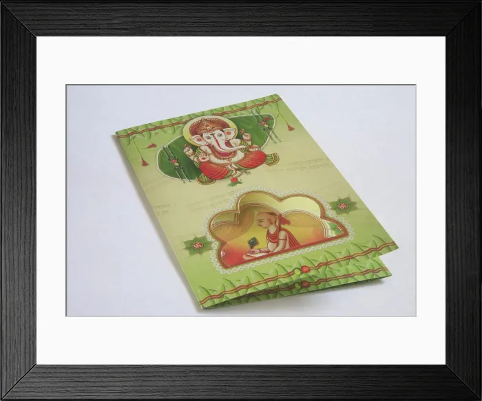 Framed Print : Concept, upanayan nimantran patra invitation card of thread ceremony India Copyright: xNirmalaxMishra / DinodiaxPhotox
