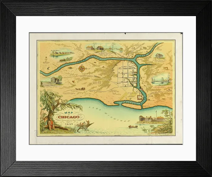 Framed Print : A map of Chicago : incorporated as a town August 5, 1833, Chicago Ill. Maps Norman B. Leventhal Map Center Collection Framed Print : A map of Chicago : incorporated as a town August 5, 1833, Chicago Ill. Maps Norman B. Leventhal Map Center Collection